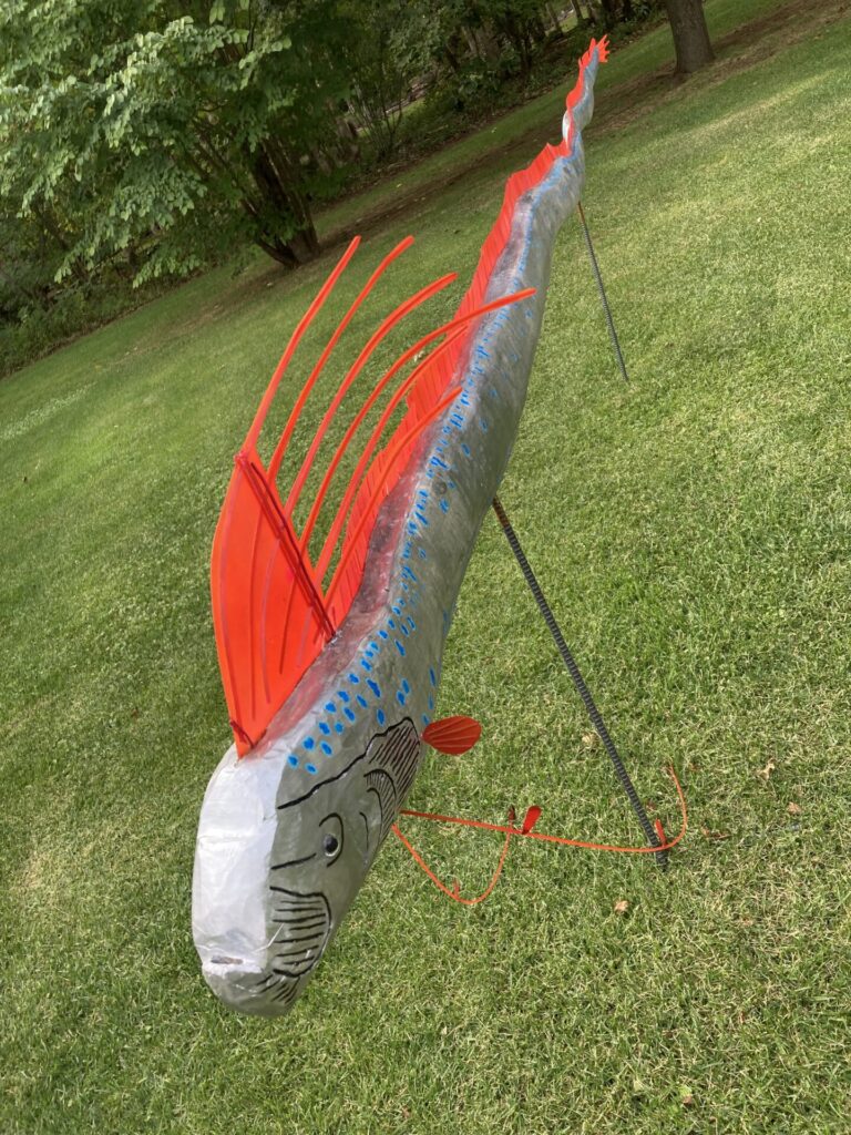 はぐくーむの森散策 エントランス前のリュウグウノツカイ